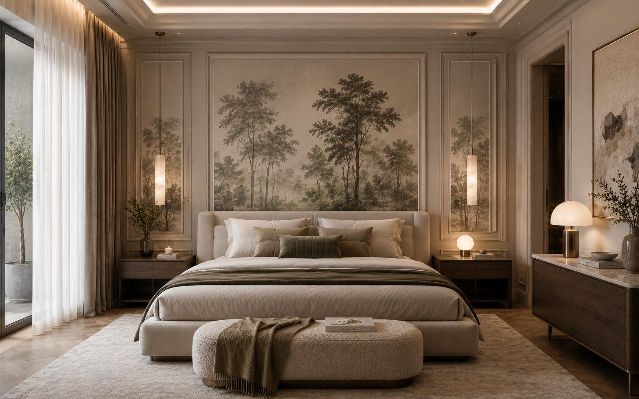 Bedroom / Camera Letto - Contemporary elegant soft luxury interior design