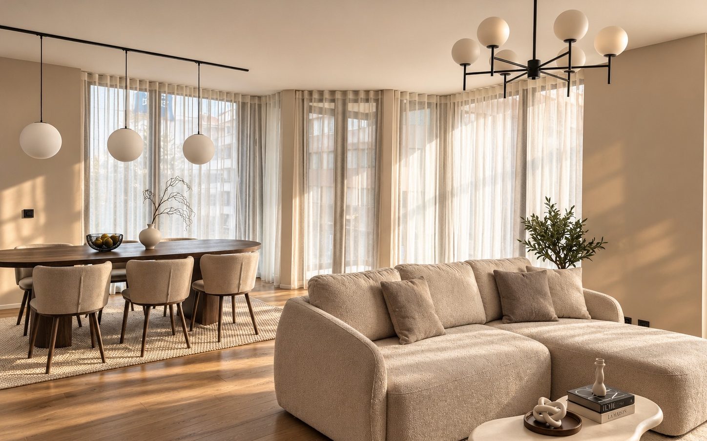 Interior Design Soggiorno - Living & Dining Room - Contemporary Soft Luxury