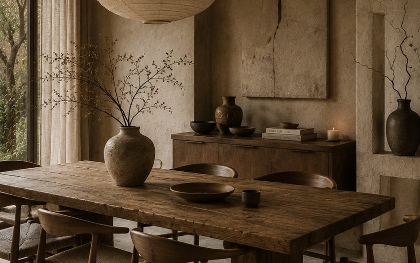 Dining / Sala Pranzo - Wabi-Sabi natural materials interior design
