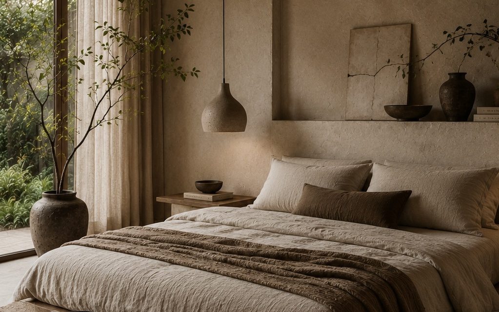 Bedroom / Camera letto - Wabi-Sabi natural materials / materiali naturali interior design