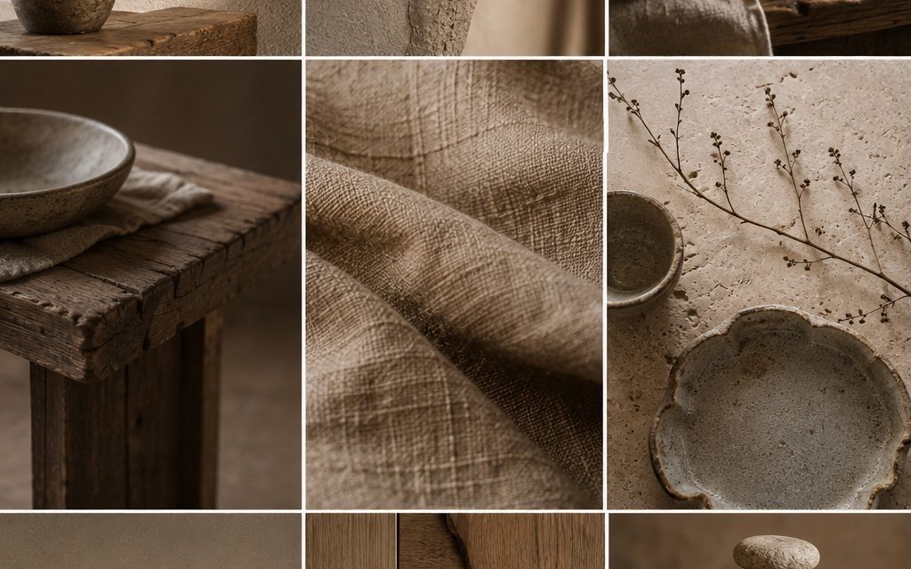 Mood board - Wabi-Sabi natural materials interior design